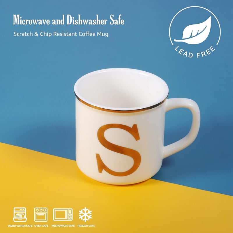 Miicol Ceramic Coffee Mug 16 oz, Monogram Coffee Cup, Golden Initial Tea Mug, Personalized Tea Cup, Unique Gift, Large Mug for Home, Office, Letter S - Image 5